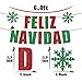 Red and Green Glitter Feliz Navidad Banner, Spanish Merry Christmas Bunting, Indoor Christmas Decorations for Home Office Party