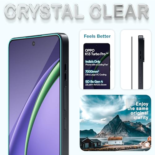 Image of ArmourPro Military Grade Gorilla Tempered Glass Screen Protector Compatible for Oppo K13 Turbo and K13 Turbo Pro with Edge-To-Edge Protector Coverage, Cable Protector and Easy Installation kit (6.8 Inch)