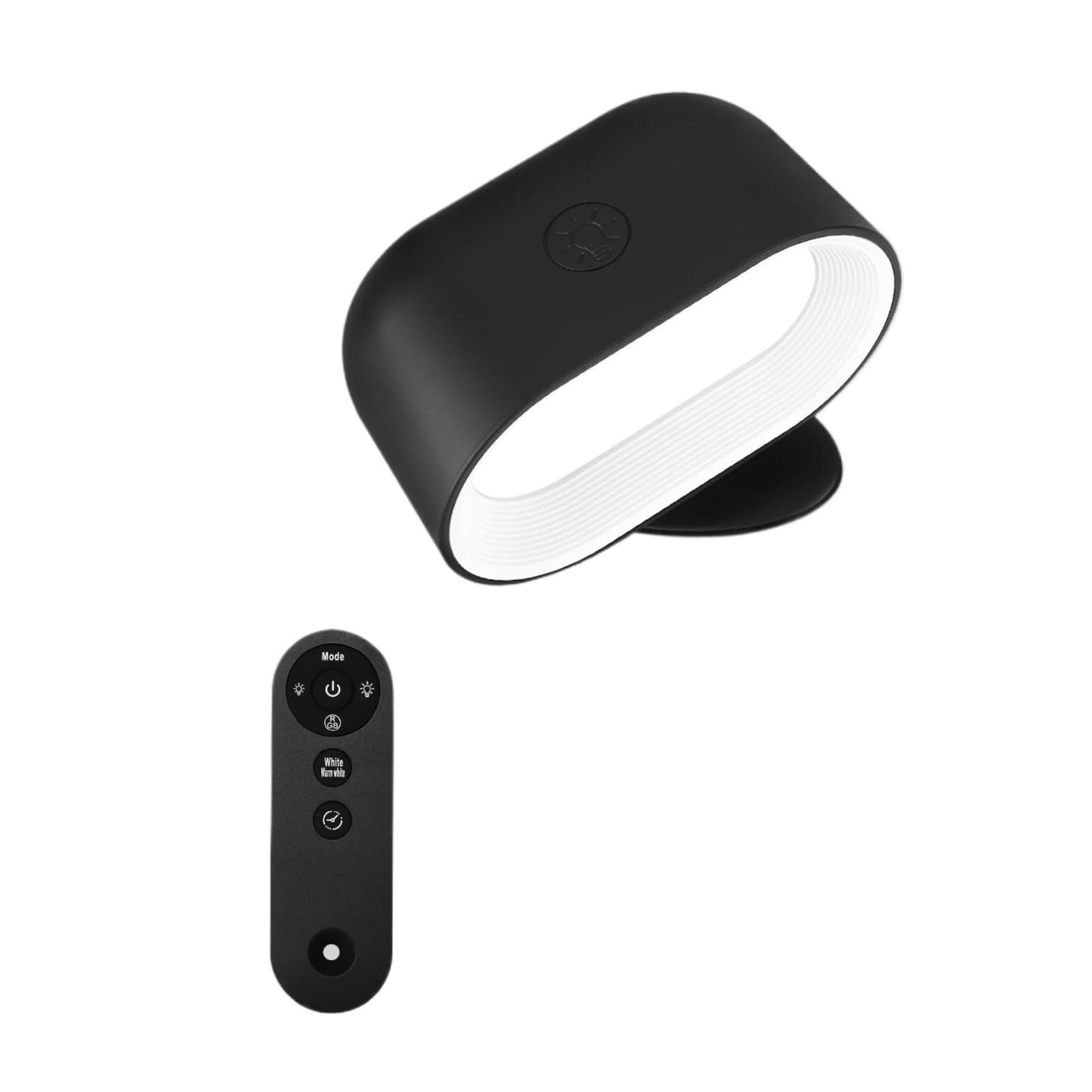 Zdalnie Sterowana Lampa Ścienna Z Dotykowym Oświetleniem Nocnym, Obrotowa O 360 Stopni, Lampka Nocna Do Sypialni, Zmiana Koloru RGB, Ściemnialna Łatwy w instalacji(Black)