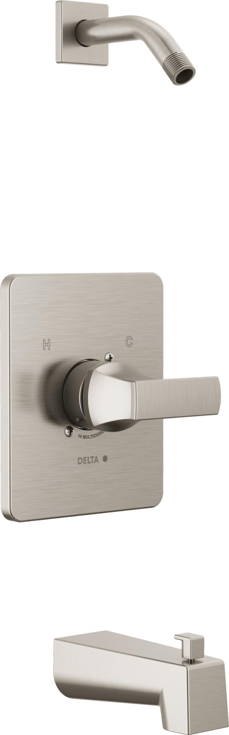 Mitigeur de douche Delta Faucet Velum en acier inoxydable avec finition haut de gamme nickel brossé