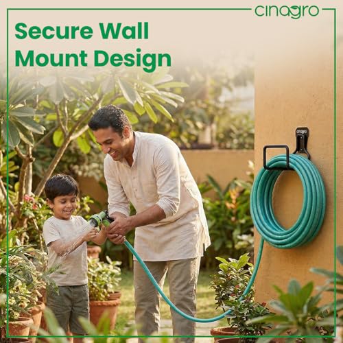 Image of Cinagro Garden Hose Pipe Stand, Hydro Holder, Pack of 1, Metal Hose Hanger | Heavy Duty, Wall Mount or Portable, Rust Resistant, Garden Pipe Hose Holder
