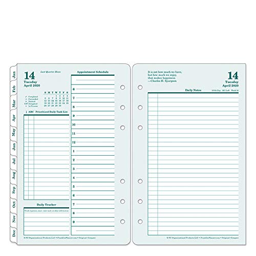 FranklinCovey Compact Original Daily Ring-Bound Planner - Apr 2020 - Mar 2021