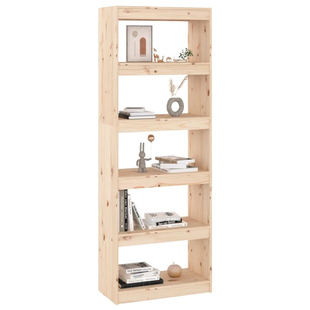 Générique Biblioteka 60x30x167,5 cm Lita sosna 5 przegródek | Wszechstronne półki, oddzielne elementy, przechowywanie książek i DVD, łatwe czyszczenie na mokro