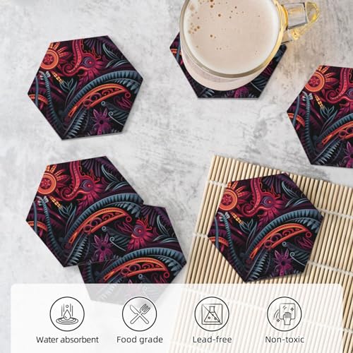 Dessous de verre avec support design tropical mystique pour table basse - 6