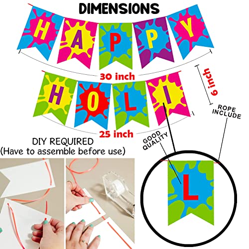 Image of Party Propz Colorful Holi Props and Banner for Decoration - 11Pcs Holi Decoration Items for Home, Office, Party (Cardstock)
