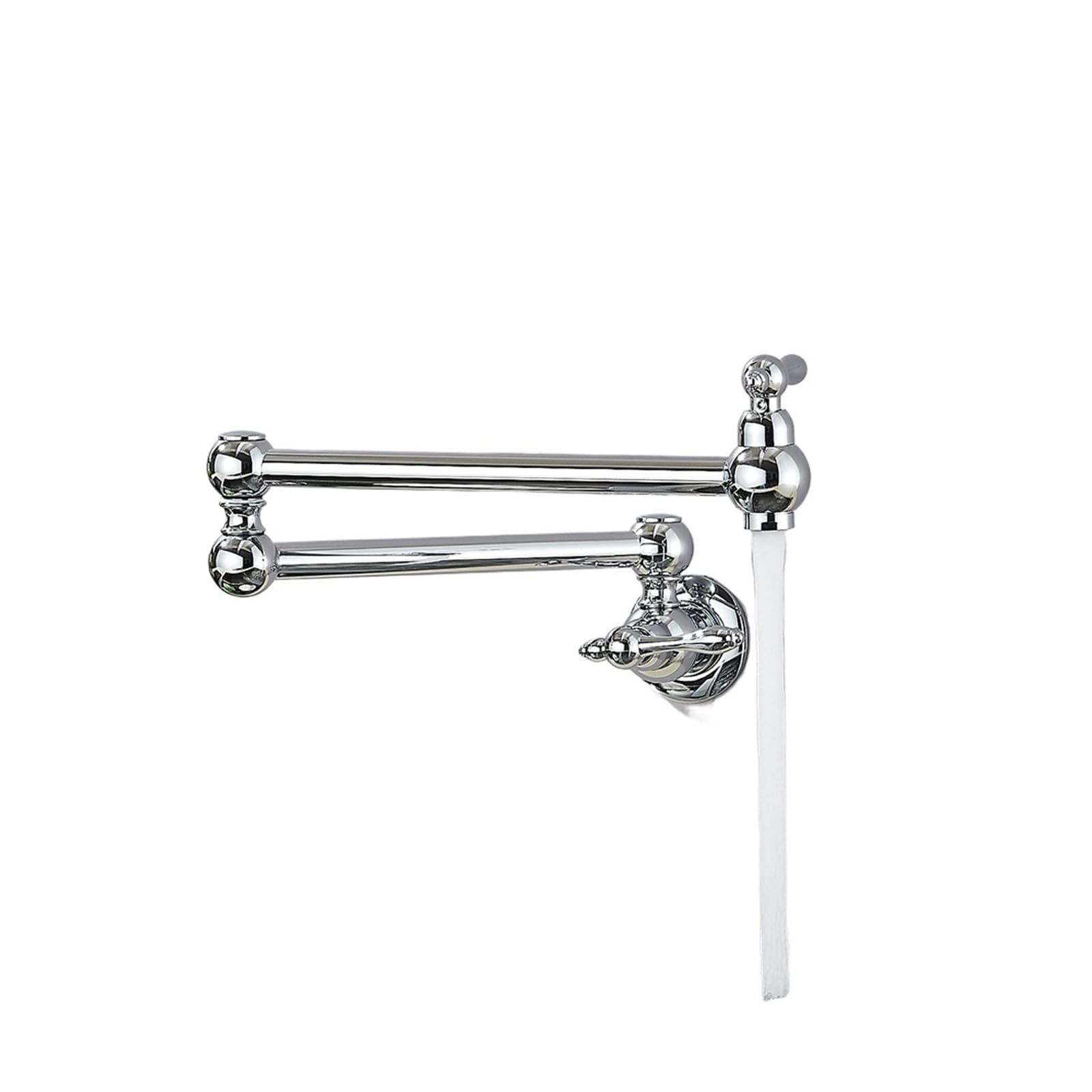ZQFHSX Rotated Kitchen Sink Faucet Cold Water Tap Brass Basin Swivel Faucets Wall Mounted DIY Renovation(Chrome C)