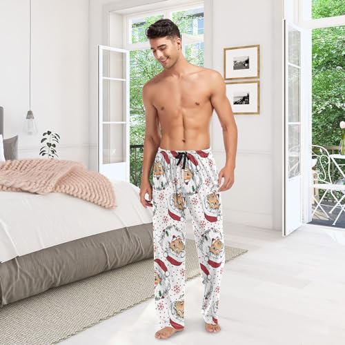 Aslsiy Mens Pajama Pants Soft Pajama Bottoms Stripes Lounge PJS Sleep Pants2
