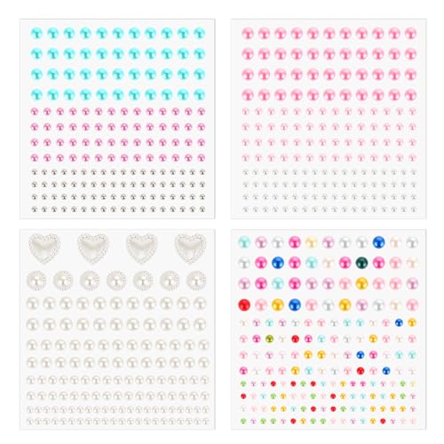 Pearl Stickers for Hair Face Craft, Colorful Pearl Stickers, Self...