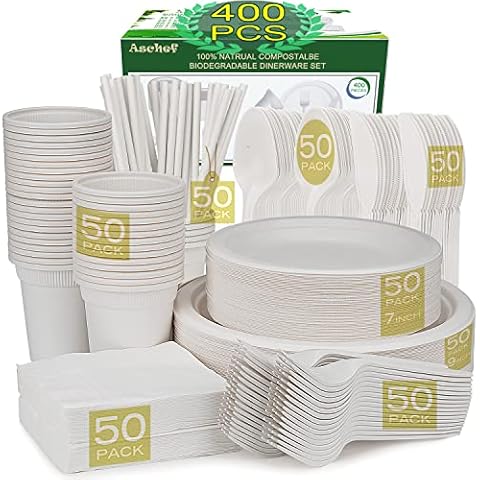400pcs Eco-Friendly Disposable Tableware Set Cover