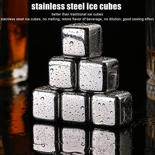 FLEXMAN 4Pcs Stainless Steel Ice Cubes, Application Reusable Chilling Stones, Whiskey Chilling Rocks, Polishing Beverage Chilling Stones for Kitchen Restaurant Office - Thumbnail 3