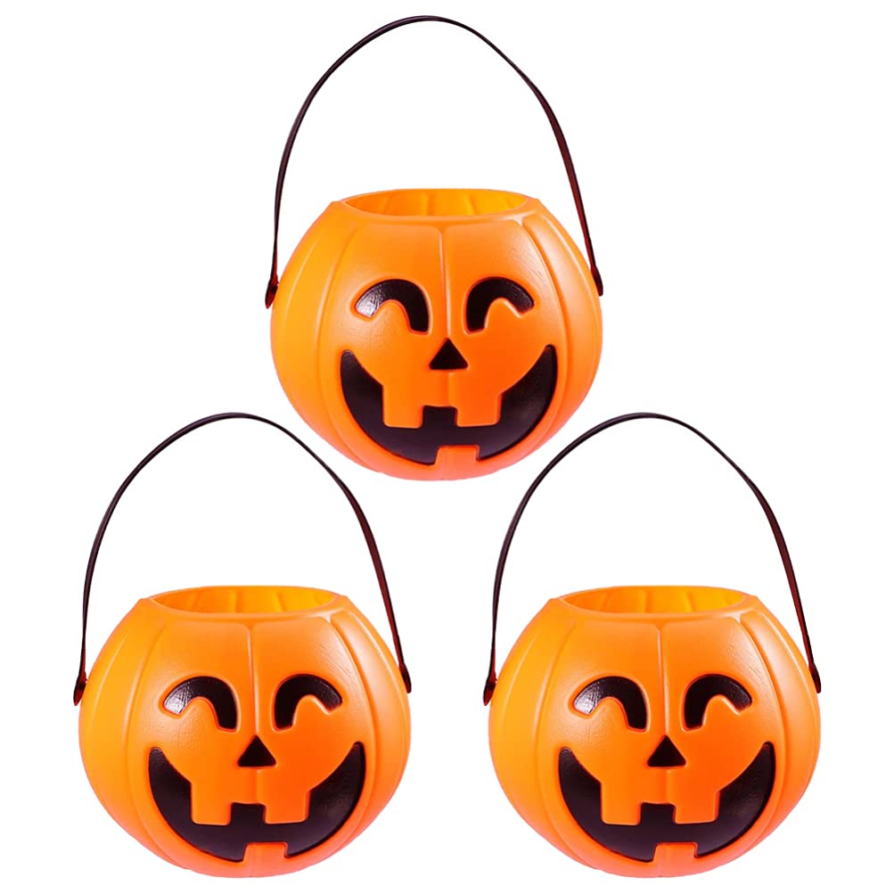Seaux de citrouille Halloween Toddmomy en plastique - Panier à bonbons avec poignée pour enfant