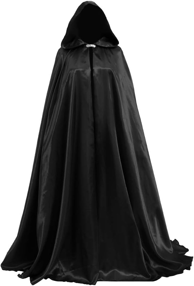 BPURB Witch Cloak Halloween Hooded Big Cape Queen King Robe Outfit Medieval Costume
