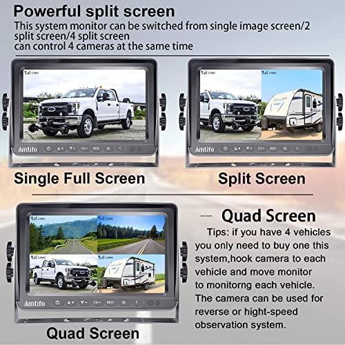 AMTIFO RV Backup Camera Wireless HD 1080P Bluetooth 2 Travel Trailer