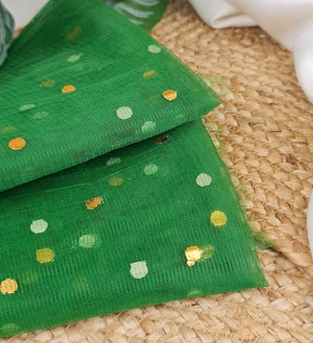 Image of SATYAM KRAFT 5 Meter Multipurpose Net Fabric Cloth for Birthday, Wedding, Valentine, Party, Event, Stage Backdrop, Pooja Background, Tent, Mandap & Festive Decoration Item (Green)