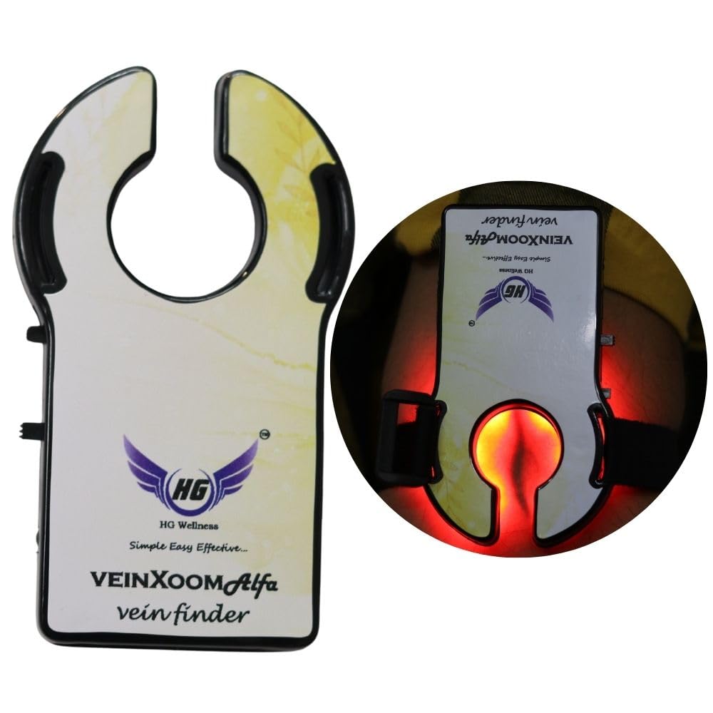 Vein XoomAlpha Rechargeable Vein Finder Kit for IV Access Phlebotomy Suitable to Dermatologist Clinics Homes Hospitals for Sclerotherapy Vein Visualization