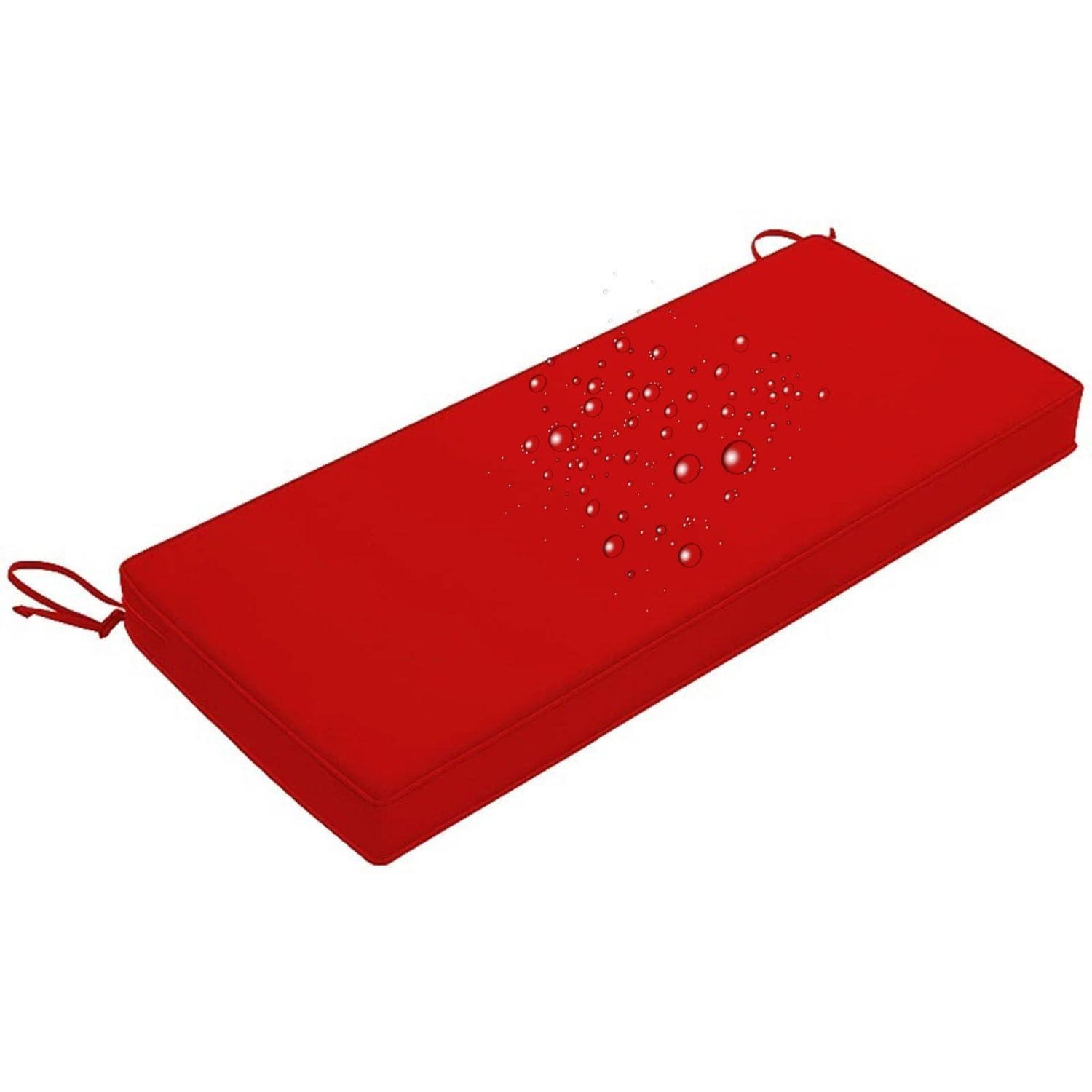 Odaima Bench Cushion Waterproof, Seat Cushions for Outdoor Furniture 80/120/100/150/180x40 cm,High-Density Bench Pad Anti-Slip with Ties,Patio Porch Swing Replacement Seat Pad(Red,150x50x5cm)