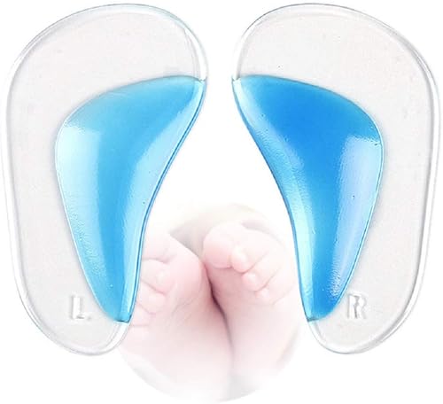 2 pares de plantillas ortopédicas para niños, corrector de pie plano, almohadillas de gel para soporte de dolor (tamaño L 3-5 años))