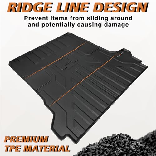 Image of TripleAliners Truck Mat Compatible with 2022-2025 GMC Hummer EV Accessories, Truck Bed Mat Heavy Duty Custom Fit All Weather Protection TPE Pickup Liner