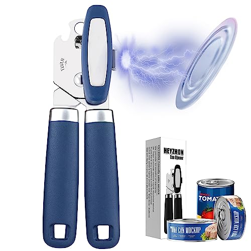 Heyzone 8 Inch Can Opener Manual With Magnet,Hand Held Commercial Can Opener Smooth Edge,Good Grips Can Opener Heavy Duty,Handheld Best Manual Can Opener For Seniors,Kitchen Gadgets/Essentials.blue #TOP6
