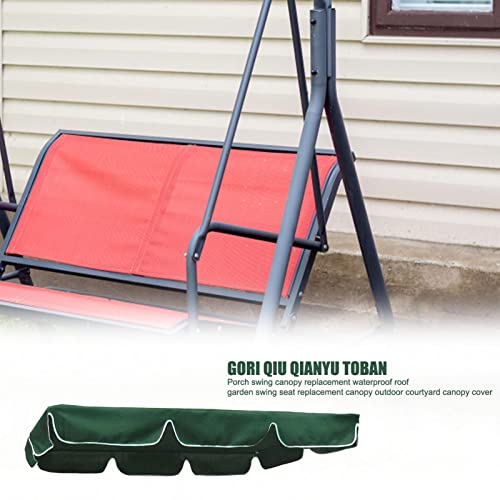 Porch Swing Canopy Replacement - Waterproof Swing Top Cover Replacement - Swing Canopy Sunshade Cover For Outdoor Seat(Green) #TOP4