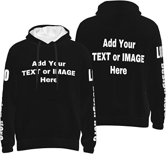 Custom Hoodie for Men Women Personalized Front Back Print Unisex Pullover Sweatshirt DIY Text Photo Gift for Couples