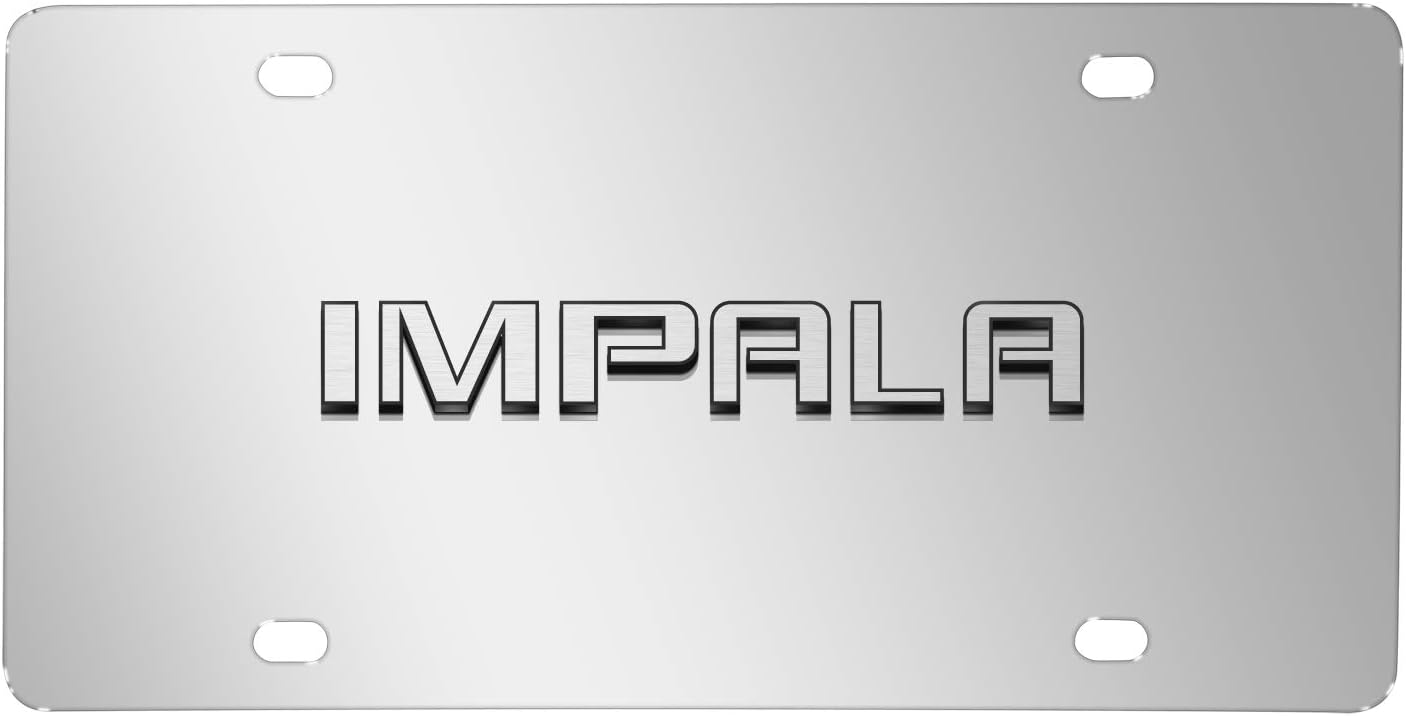 iPick Image Made for Chevroelt Impala 3D Nameplate Mirror Chrome Stainless Steel License Plate