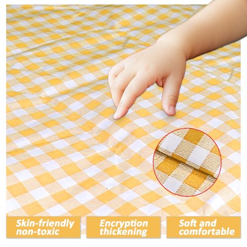 Outdoor Picnic Blanket,Extra Large Picnic Blanket Beach Blankets, Picnic Mat Waterproof Sand Proof Foldable Portable for Outdoor Camping Hiking Travel Grass Music Festival Lawn Mats (Yellow)