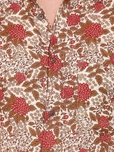 Image of Yash Gallery Men's Cotton Warli Print Shirt Collar Regular Shirt