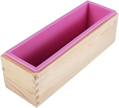 Rectangle Silicone Liner Soap Wooden Box DIY Making Tool Bake Cake Bread Bread