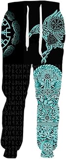 Norse Viking Sweatpants Joggers Pants Helm Of Awe Pattern Mens Casual Pants 3D Print Streetwear Wide Hip Hop Pants