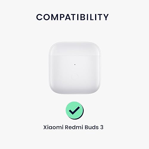 Miniatura 5 de kwmobile Funda de silicona compatible con Xiaomi Redmi Buds 3 - Funda adhesiva con clip - Blanco