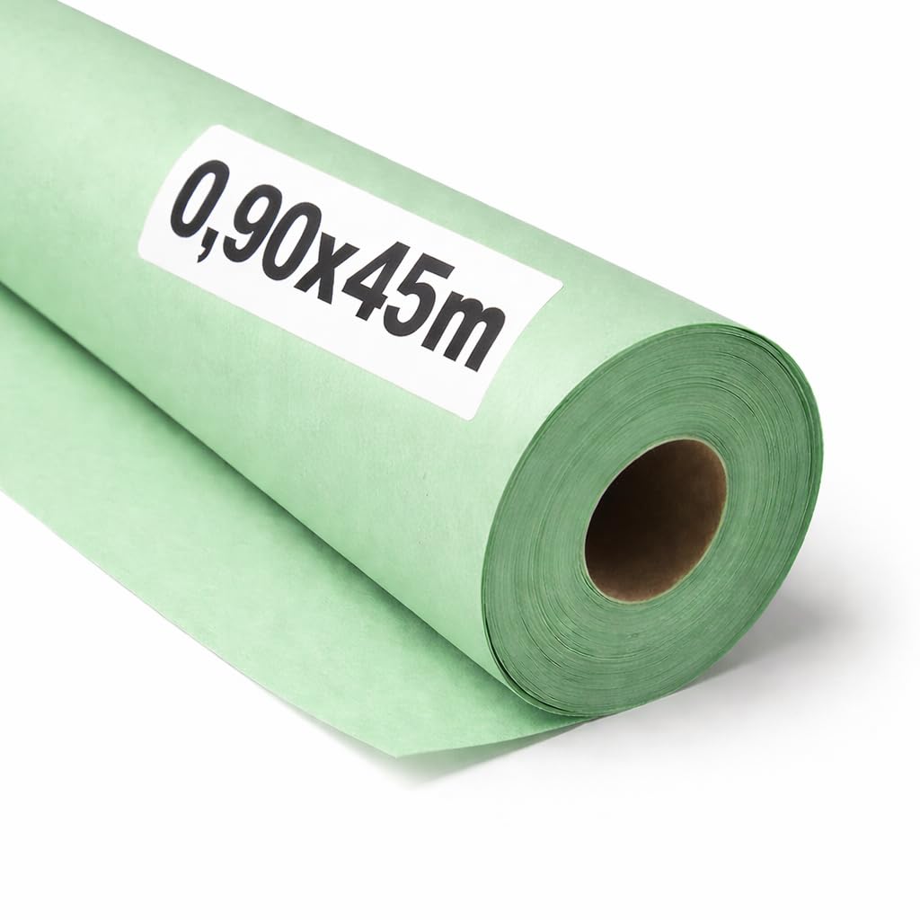 OFITURIA Kraftpapier Grün Pastell – Rolle 0,90 × 45 m – 3 Rollen – Geschenkpapier Und Verpackungspapier – Bastelpapier Für DIY, Dekoration Und Schnittmuster – Reißfest Und Leicht Zuschneidbar
