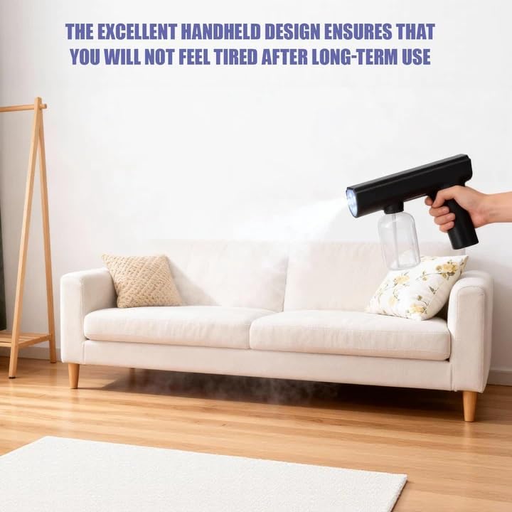 Portable Nanometer, Electric Mist Sprayer, Multifunctional Electric Fogger, Cleaning Sprayer, Rechargeable Mini Spray for Home Office School Hotel Nanometer Machine, Black - Image 7