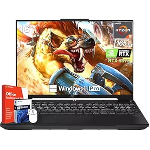 ASUS TUF Gaming A16 Gaming Laptop, Microsoft Office Lifetime License, AMD Ryzen 9 7940HX, NVIDIA GeForce RTX 4070, 64 GB DDR5 RAM, 1 TB SSD, 16″ QHD+ 165Hz 16:10 Display, Backlit, Windows 11 Pro