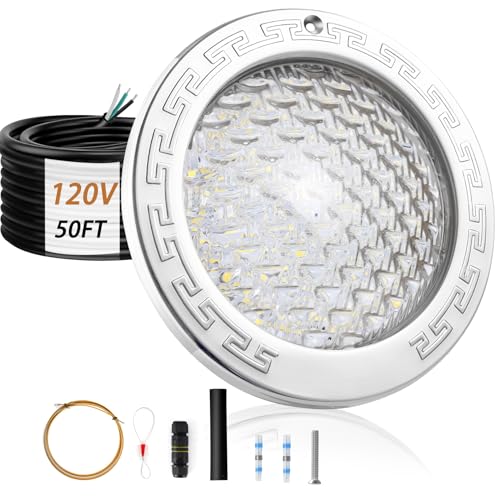 AzureaFlow 𝙐𝙥𝙜𝙧𝙖𝙙𝙚 10 Inch LED Spa Light, 50FT Cord AC 120V 6000K White Led Spa...