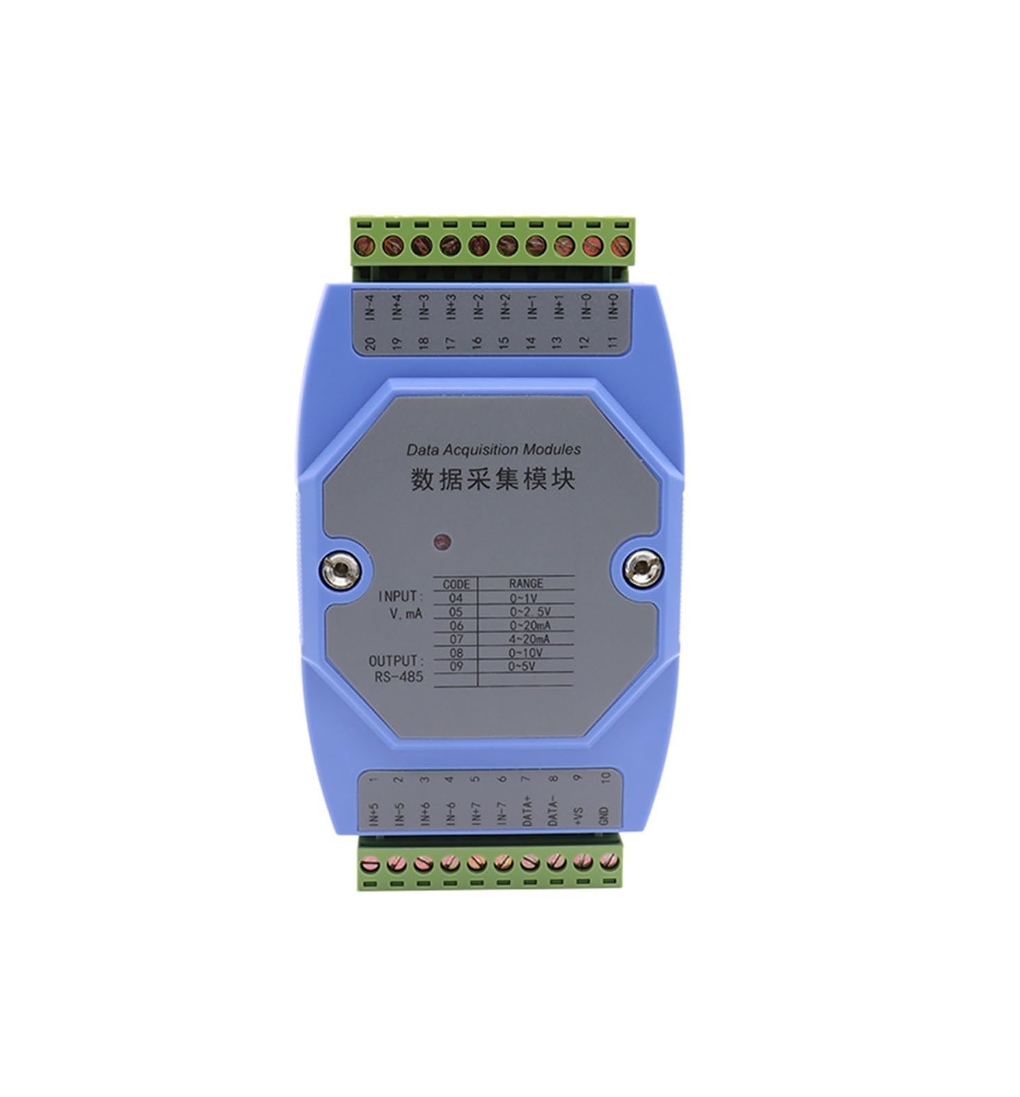 Modulo di acquisizione analogico a 8 canali, Isolamento di Corrente e Tensione Single-Ended su RS485, Isolamento fotoelettrico di Livello Industriale