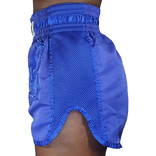 Short de Muay Thai Modelagem Tailandesa - Spank (Azul, P)