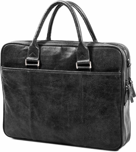 Porte-Ordinateur Gérard Henon Outland sacoche business en cuir marron GH 8380