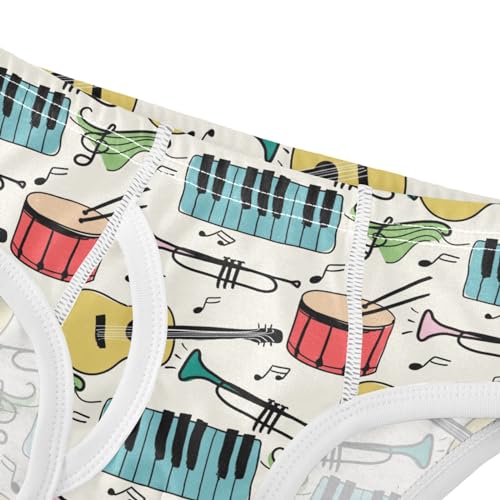 Pigsaly Boys' Underwear Instruments Music Notes Boys Briefs Electronic Piano Guitar Toddler Underwear 3T Multicolor4