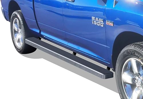 Miniatura 24 de APS Estribos (plata de 5 pulgadas rueda a rueda de acero inoxidable 304) Estribos Nerf, escalones laterales compatibles con Ram 1500 2009-2018 Crew