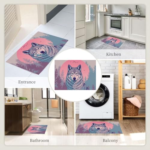 Tapis de bain antidérapant rose absorbant et lavable en microfibre 60x90cm - 8