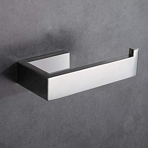 Wellsum Wall mounted Silver Toilet Roll Paper Holder Tissue Holder, Polished Chrome Bathroom Hardware Cover