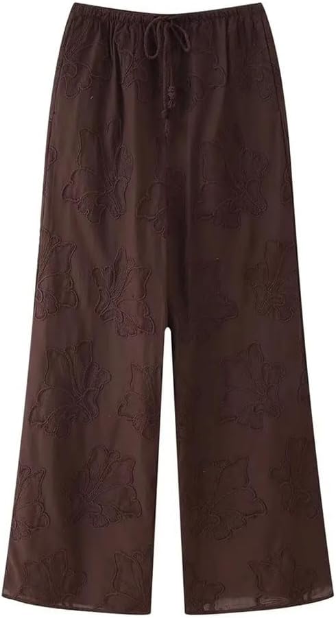 Women's Embroidered High Waist Lace-Up 2-Piece Suit of Vintage O-Neck Casual Vest