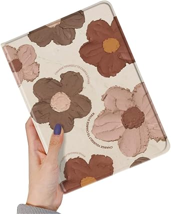 Floral Pattern iPad 9th 8th 7th Generation Case with Pencil Holder iPad Air 3 iPad Pro 10.5 inch 10.2 inch Soft TPU Back Cover Cute Flower Case Auto Wake Sleep Color B