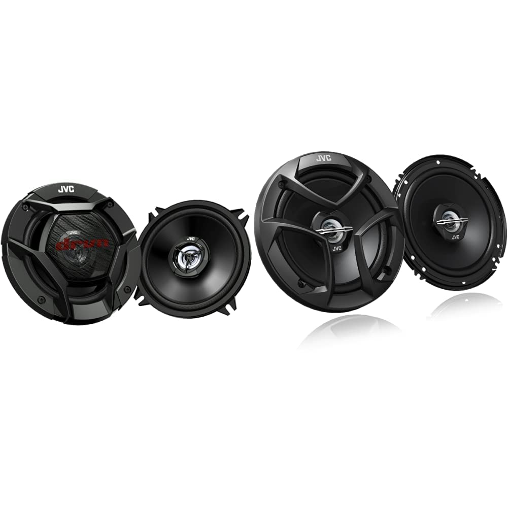 JVC CS-DR520 & CS-J620 Altavoces Coaxiales de 2 Vías de 13 cm & 16 cm | Altavoces para el Coche con Sonido Envolvente. Color Negro