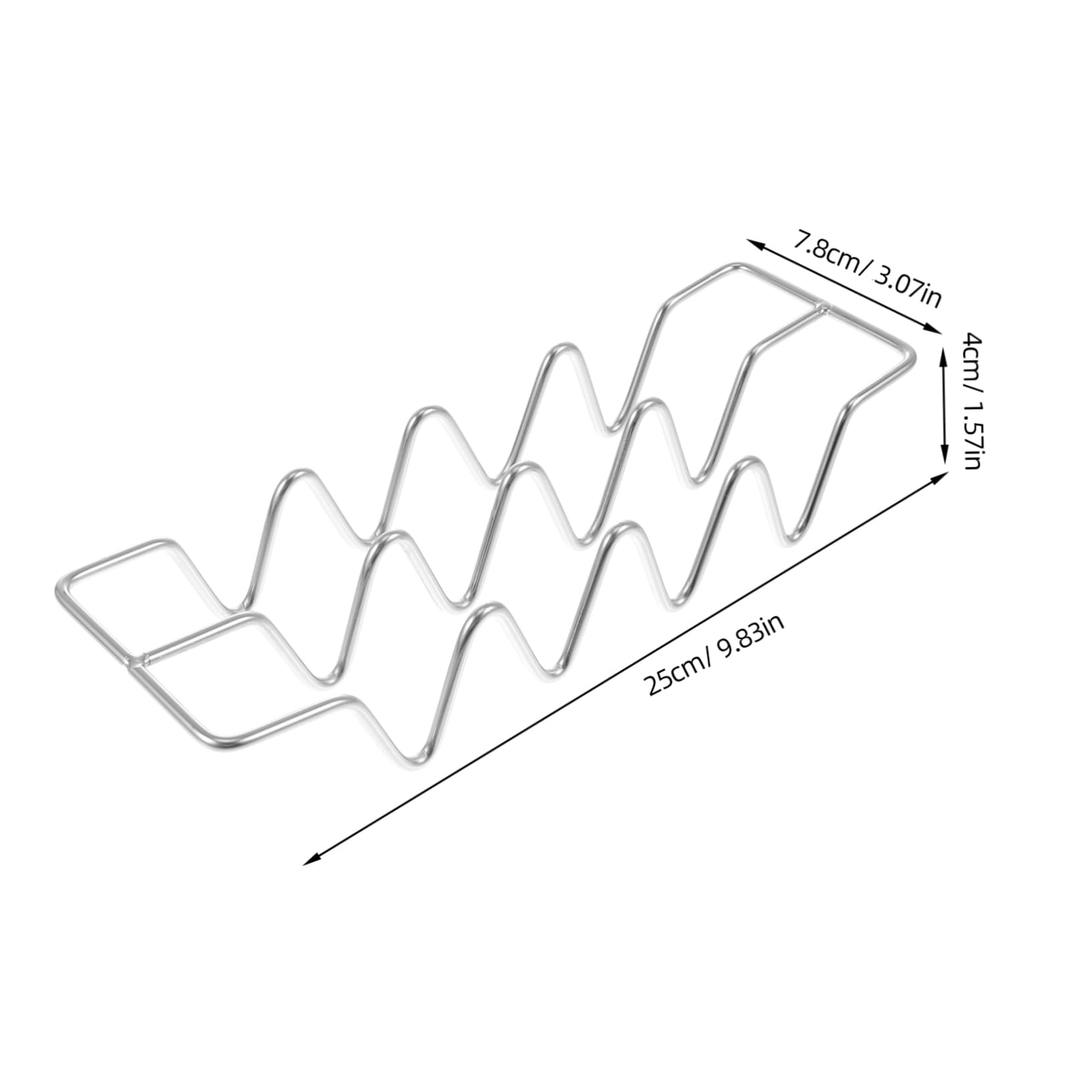 GRIRIW 1Pc Stainless Steel Taco Holder Rack Burrito Stand for Parties Camping and Home Use Kitchen Gadget for Tacos Silver Design