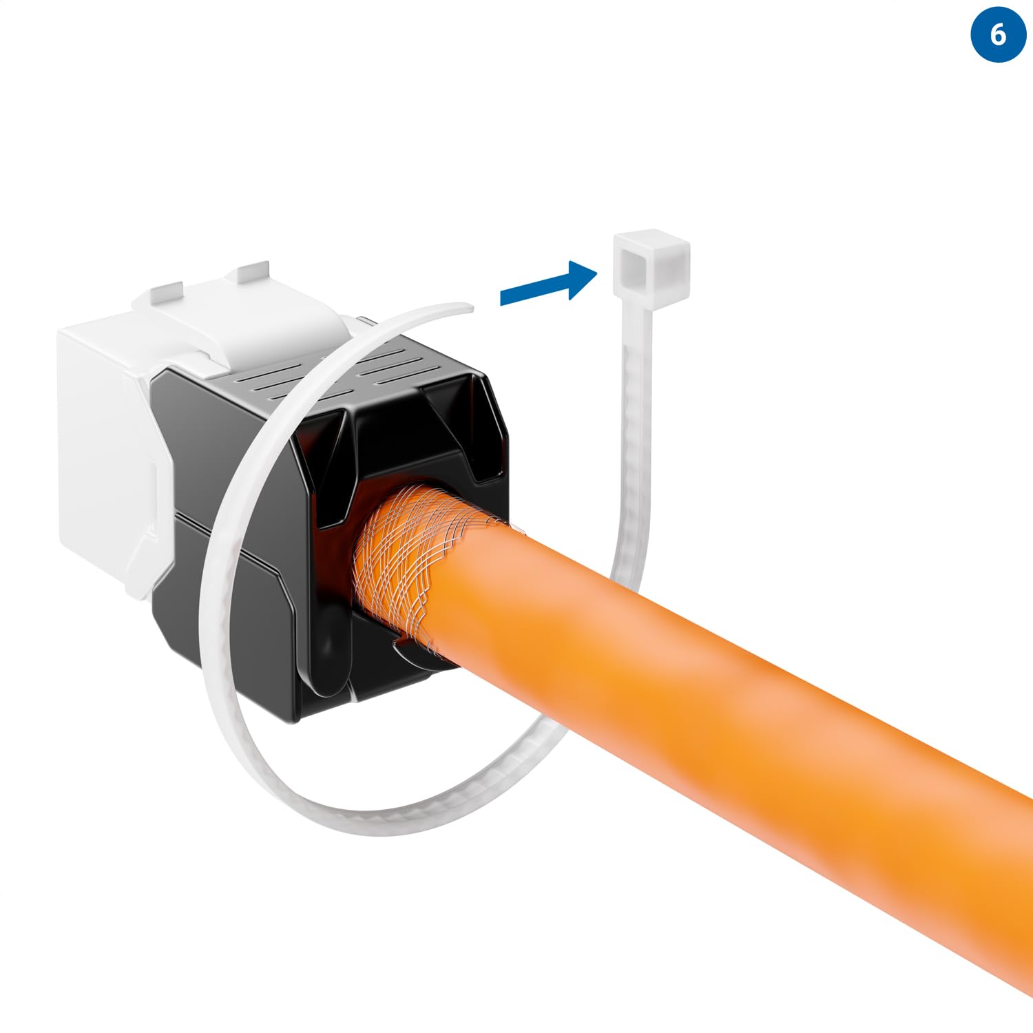 deleyCON 12x CAT6a Jack Keystone Módulo RJ45 - Conector RJ45 para Plástico LSA Montaje a Presión Cable Crudo CAT 500Mhz 10GBit/s