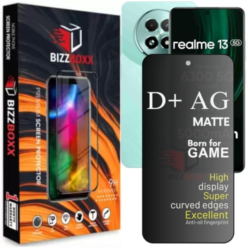 Image of Compatible with Realme 13 5G D+ AG Matte Tempered Glass Screen Guard Protector Anti-Fingerprint Gaming Special With Camera Cut (For Realme 13)- Pack of 1