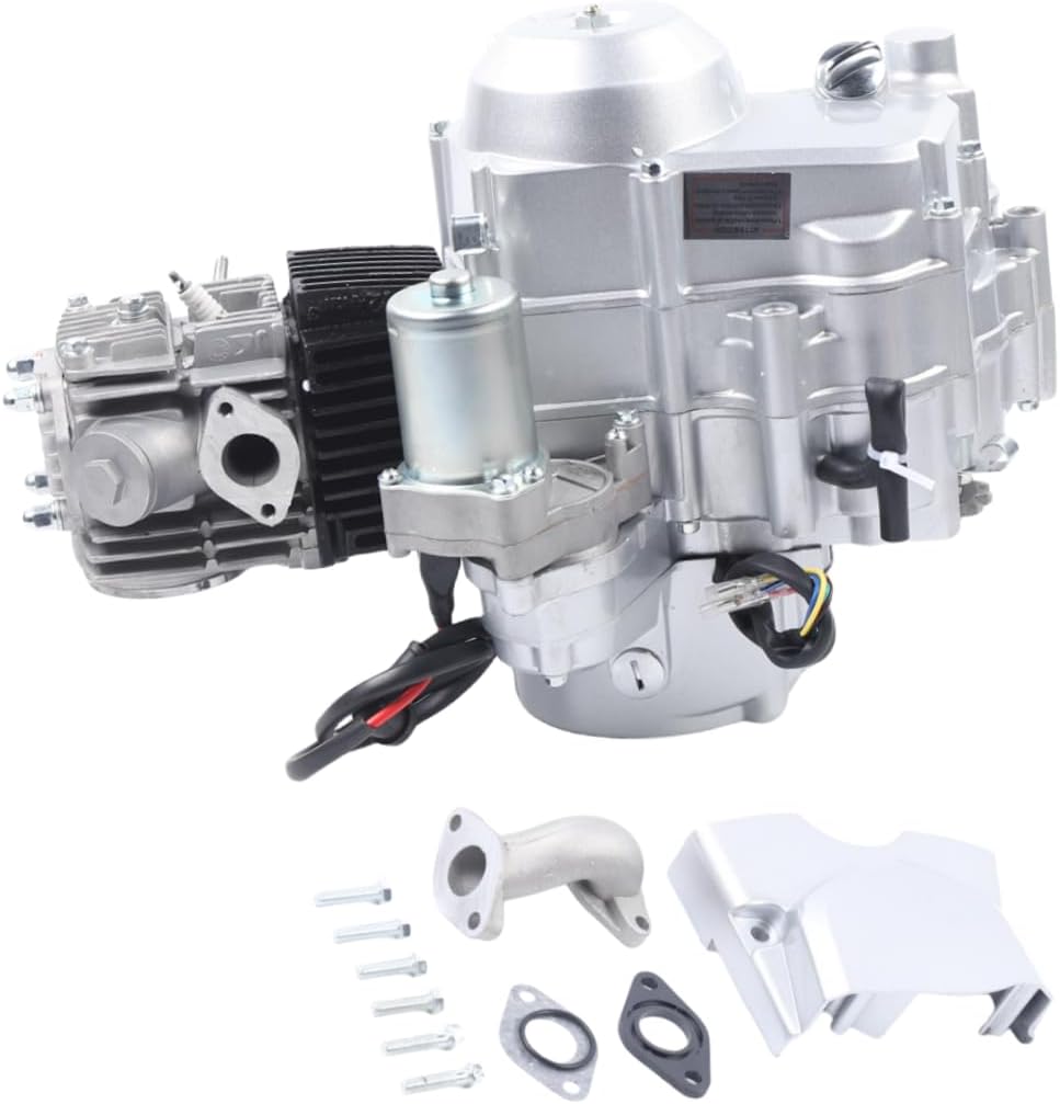 110CC 4-Stroke Engine Motor Kit Single Cylinder Auto Motor Gearbox Electric Starter GO Karts Motor Kit OEM: 308-999003 2-Valve Auto Transmission for 50CC 70CC 90CC 110CC ATVs Karts| US STOCK