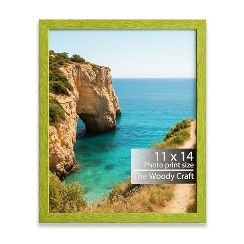 Image of 11x14 Photo Frame | Green Photo Frame For Wall With Nature-Like Appeal | Wall Photo Frames For Home Decoration | Wooden Frame With Light Touch | Photo Frames Online For Easy Browsing